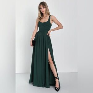 Lulu's Dark Teal Sleeveless Maxi Dress